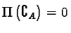 $\Pi\left(\complement_A\right) = 0$